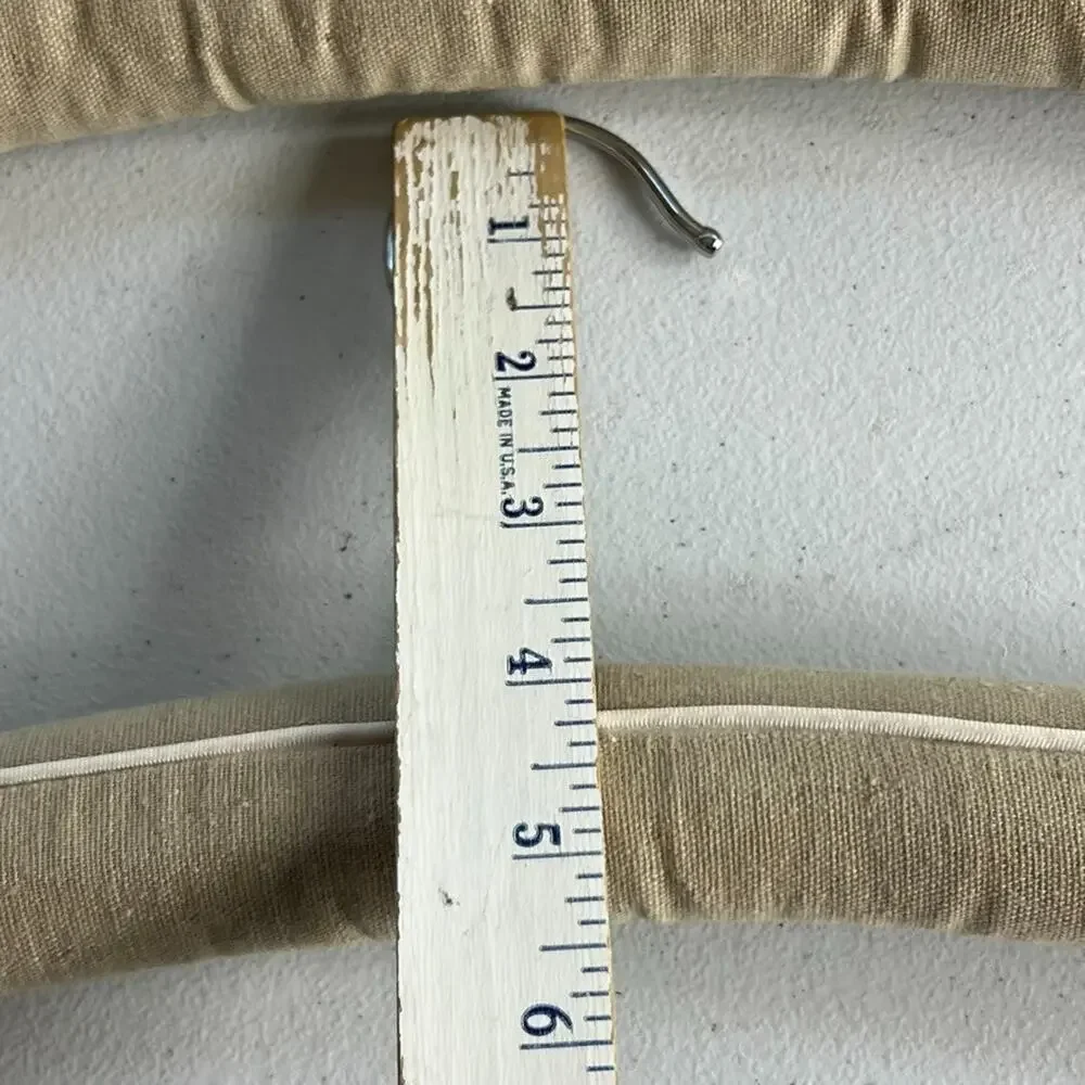 Set Of 4 Linen Covered Padded Hangers With Silver Hardware